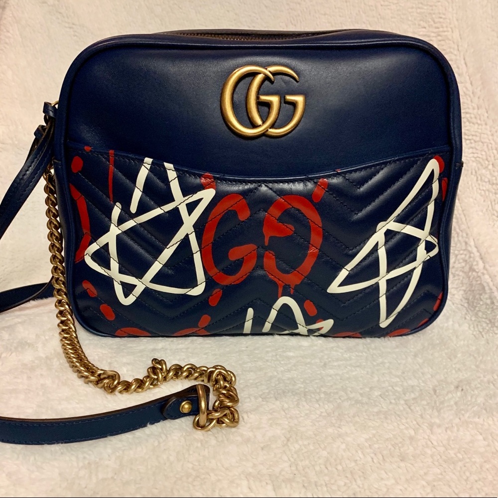 Gucci Blue and Red Crossbody Bag